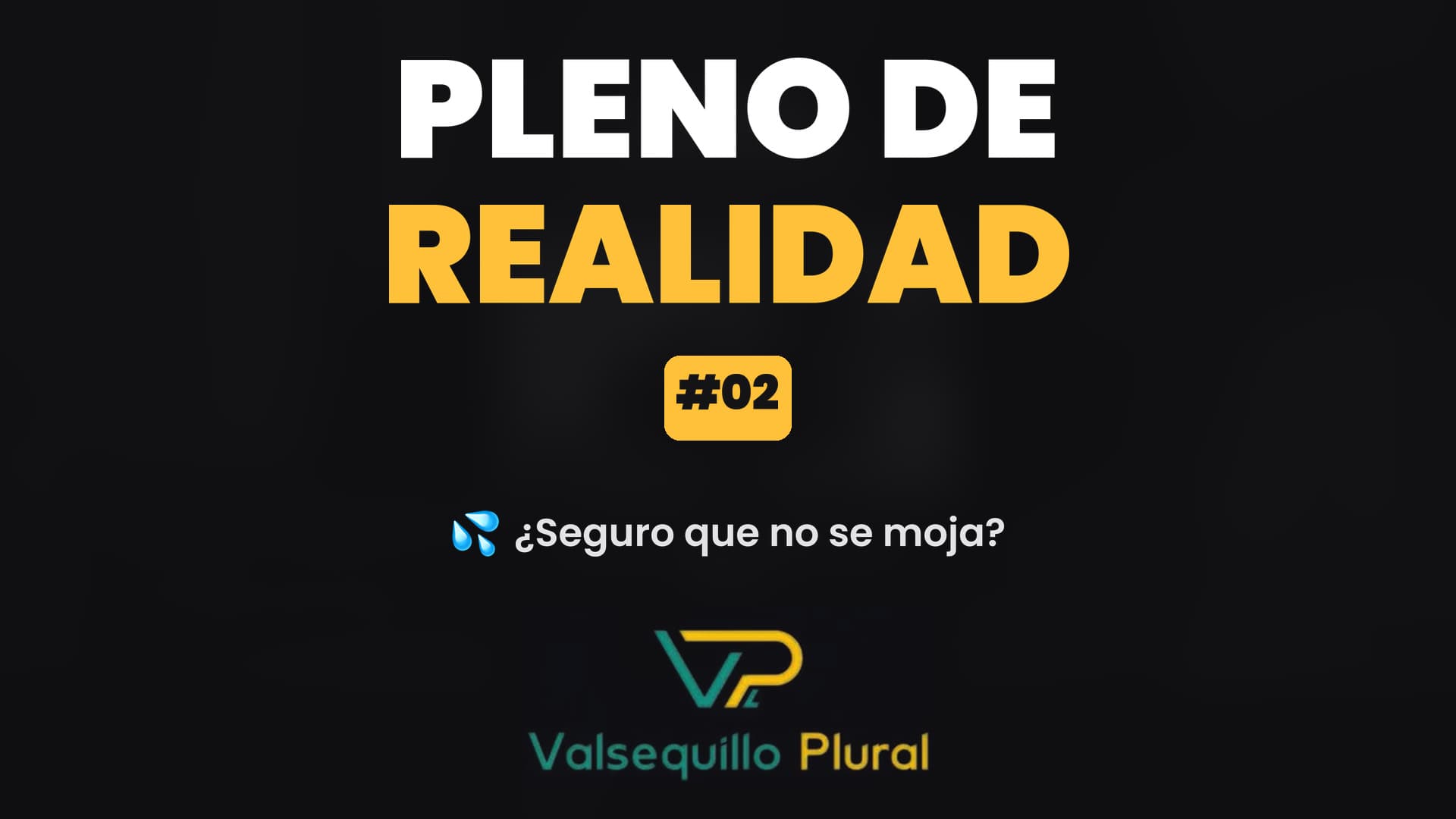 Rótulo del vídeo: Pleno de Realidad número 2, ¿seguro que no se moja?, de Valsequillo Plural.